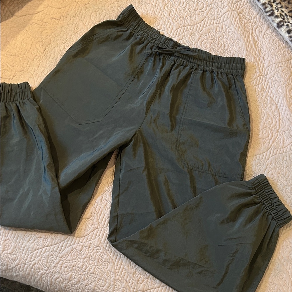 ZARA Dark Green Silky Joggers